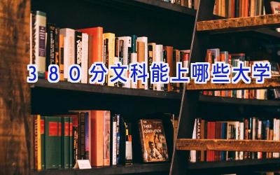 380分文科能上哪些大学