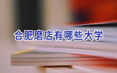 合肥磨店有哪些大学