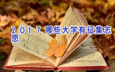 2017哪些大学有征集志愿