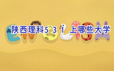 陕西理科531上哪些大学