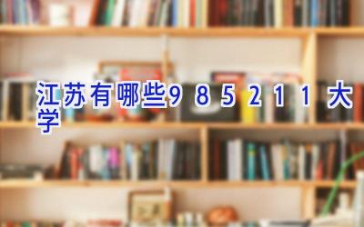 江苏有哪些985211大学