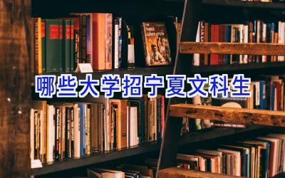 哪些大学招宁夏文科生