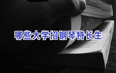 哪些大学招钢琴特长生
