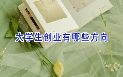 大学生创业有哪些方向