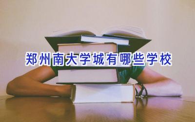 郑州南大学城有哪些学校