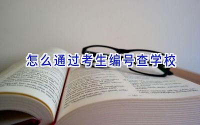 怎么通过考生编号查学校