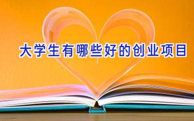 大学生有哪些好的创业项目