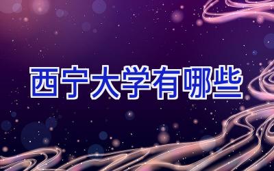 西宁大学有哪些