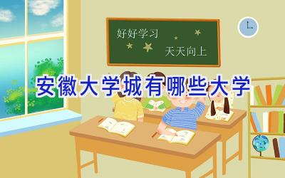 安徽大学城有哪些大学
