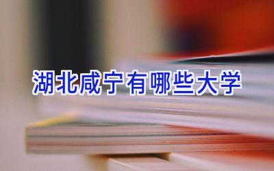 湖北咸宁有哪些大学