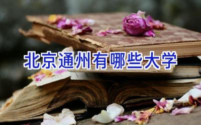 北京通州有哪些大学