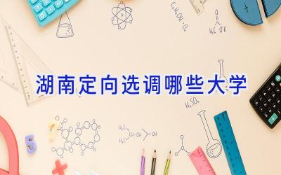 湖南定向选调哪些大学