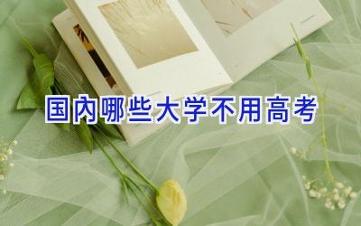 国内哪些大学不用高考