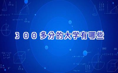 300多分的大学有哪些