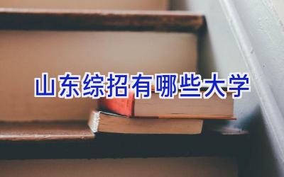 山东综招有哪些大学