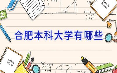 合肥本科大学有哪些