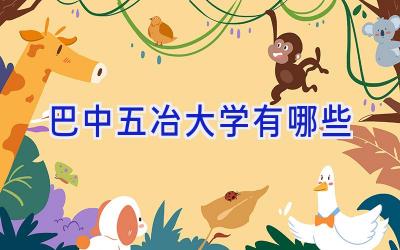 巴中五冶大学有哪些