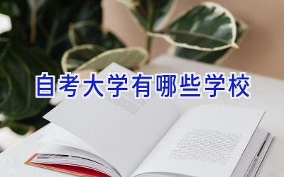 自考大学有哪些学校