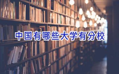 中国有哪些大学有分校